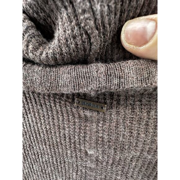 Prana Small Womens Sweater Tunic Cowl Drawstring Neck Wool Blend Brown K10-15 - Picture 4 of 11
